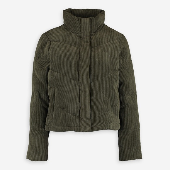 NWT CISONO Olive Green Corduroy Puffer Jacket, Size XL, extra large - Picture 4 of 10